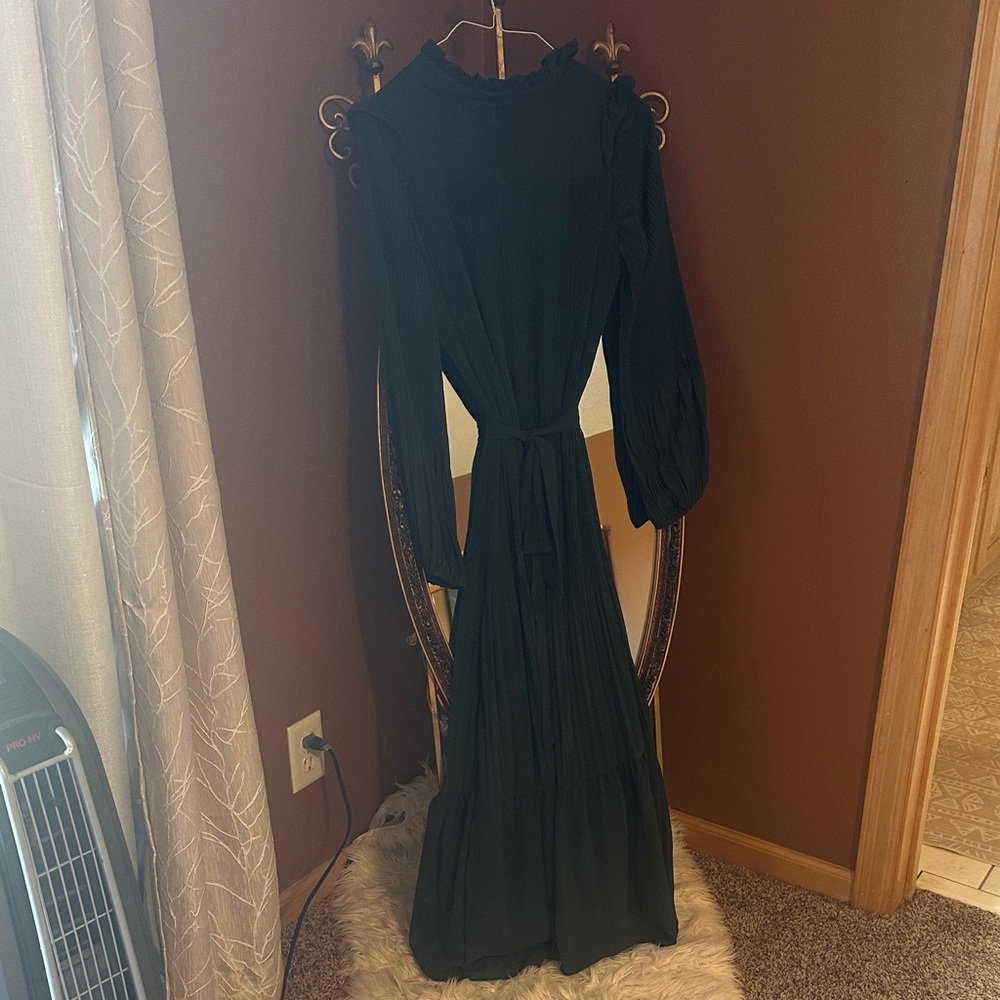 Elegant green, Long Sleeve Women's Dress